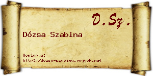 Dózsa Szabina névjegykártya