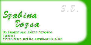 szabina dozsa business card